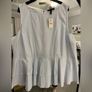 NWT Lane Bryant striped sleeveless top with functional zipper back